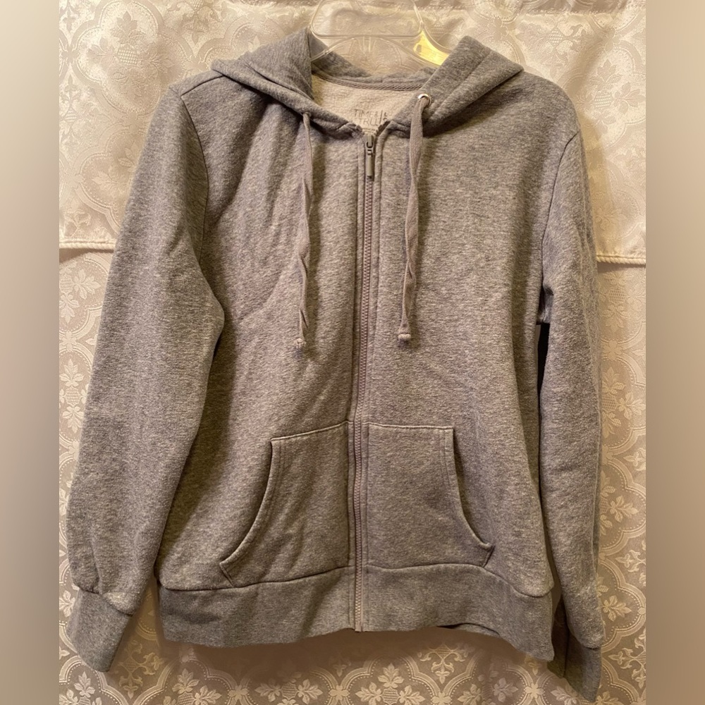 Time and Tru Grey Hoodie Sweatshirt Large 12-14